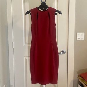 Calvin Klein Burgundy Cut Out Sheath Size 2